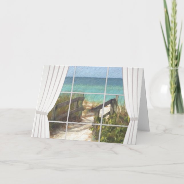 Beach Scene Birthday Card Kort (Framsida)