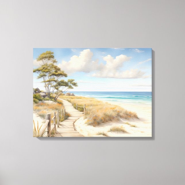 Beach Scene Canvas Wall Art (Framsida)