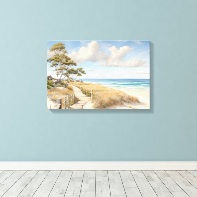 Beach Scene Canvas Wall Art (Insitu (trägolv))