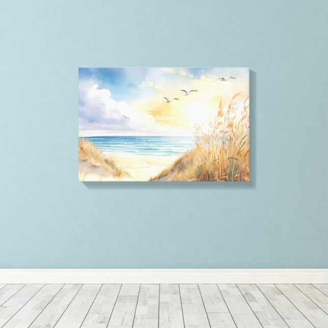 Beach Scene Canvas Wall Art (Insitu (trägolv))