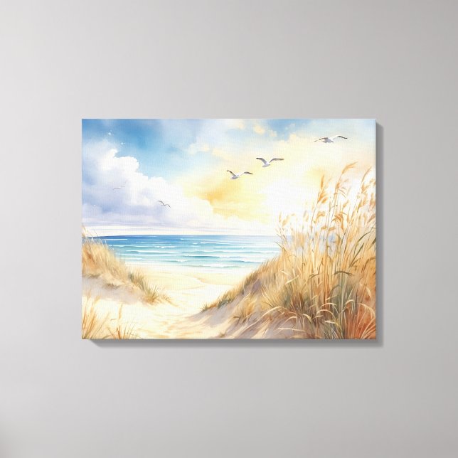 Beach Scene Canvas Wall Art (Framsida)