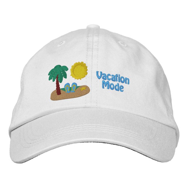 Beach Scene Embroized Hat Broderad Keps (Framsida)