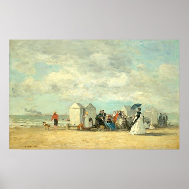 Beach Scene - Eugène Boudin Fine Art Poster (Framsidan)