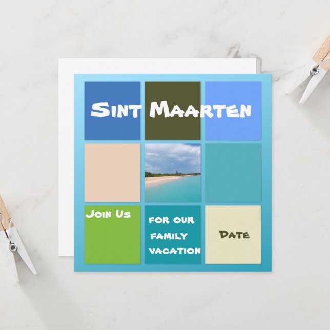Beach Scene Färg of St. Maarten (Fram/Back In Situ)