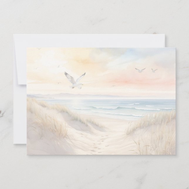 Beach Scene Flat Note Card Anteckningskort (Framsida)