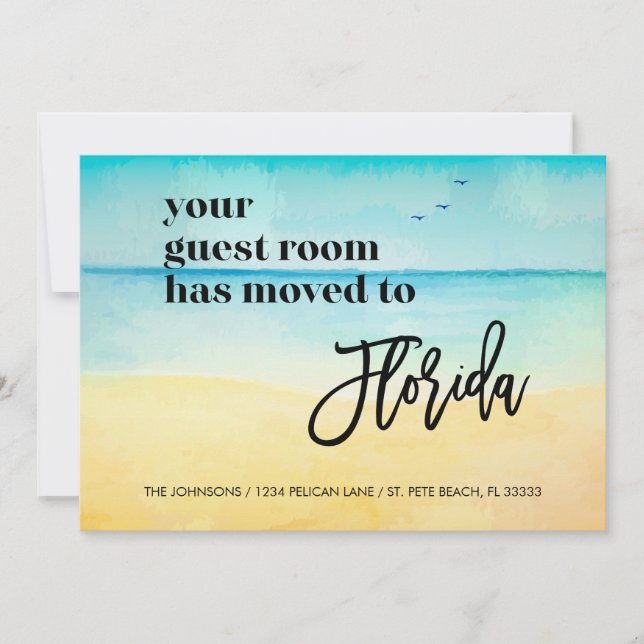 Beach Scene Guest Room Flyttat till Florida Meddelande (Framsida)