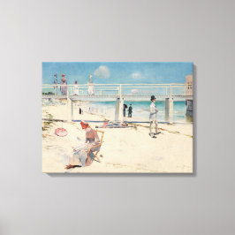 Beach Scene (Helgdag vid Mentone) (australisk kons Canvastryck
