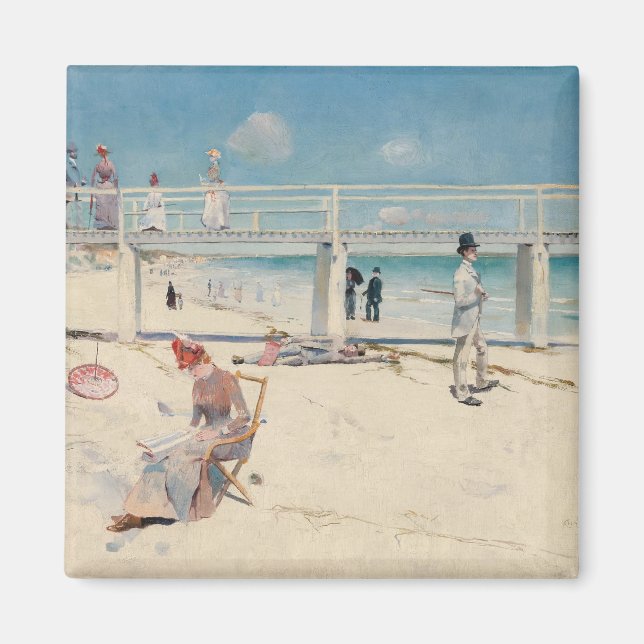 Beach Scene (Helgdag vid Mentone) (australisk kons Magnet (Framsidan)