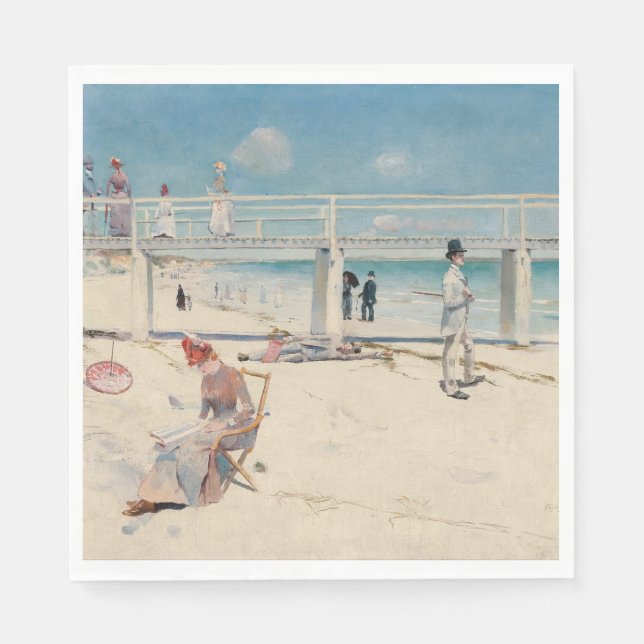 Beach Scene (Helgdag vid Mentone) (australisk kons Pappersservett (Framsidan)
