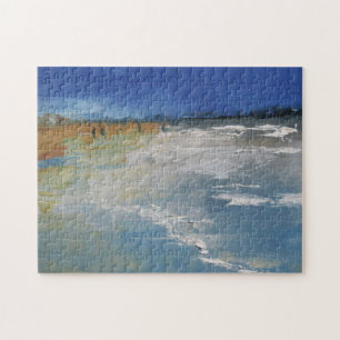 Beach Scene Impressionistic Painting Jigszle Puzzl Pussel