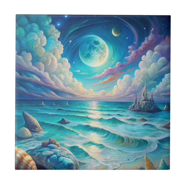 Beach Scene  Kakelplatta (Framsidan)