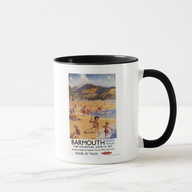 Beach Scene Mor och Kids British Rail Mugg (Höger)