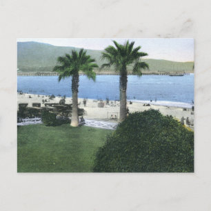 Beach Scene, Santa Barbara Vintage Vykort