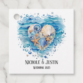 Beach Scene Starfish Bröllop Gåvor Etiketter