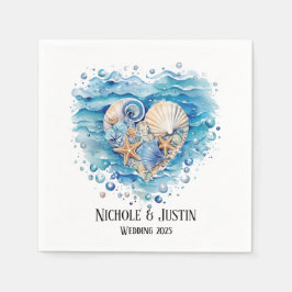 Beach Scene Starfish Bröllop Pappersservett