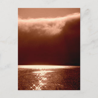 Beach Scene-Stars Dancing på Vatten-Sepia Vykort