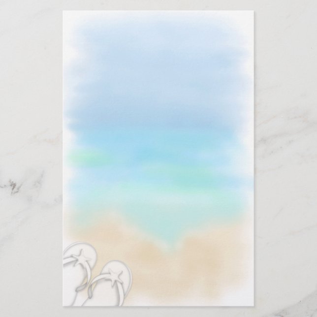 Beach Scene Stationery Brevpapper (Framsida)