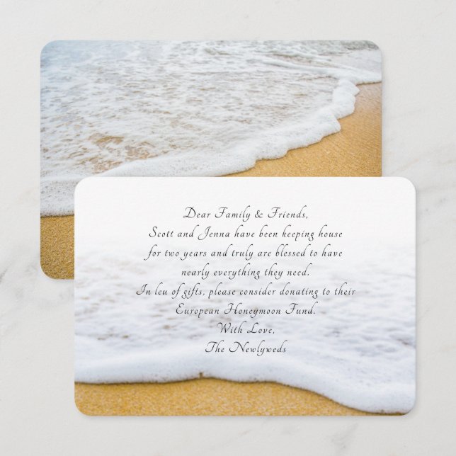 Beach Scene Wishing Wording Idea-kort Inbjudningar (Fram/baksida)