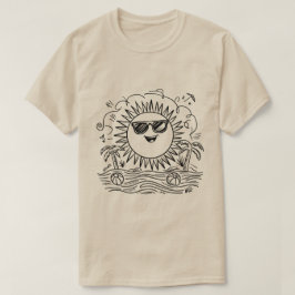 Beach-scenen lycklig Sol T Shirt