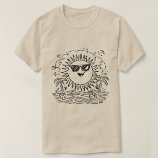 Beach-scenen lycklig Sol T Shirt