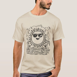 Beach-scenen lycklig Sol T Shirt