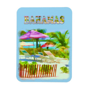 Beach-scenen Paintery Tropical Bahama Magnet