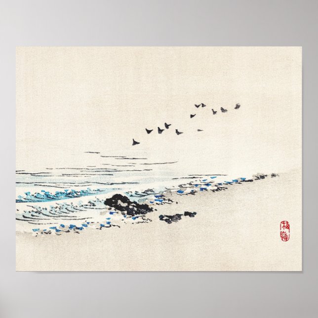 Beach scenery by Kōno Bairei Poster (Framsidan)