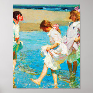 Beach-scenkonst av Edward Henry Potthast Poster