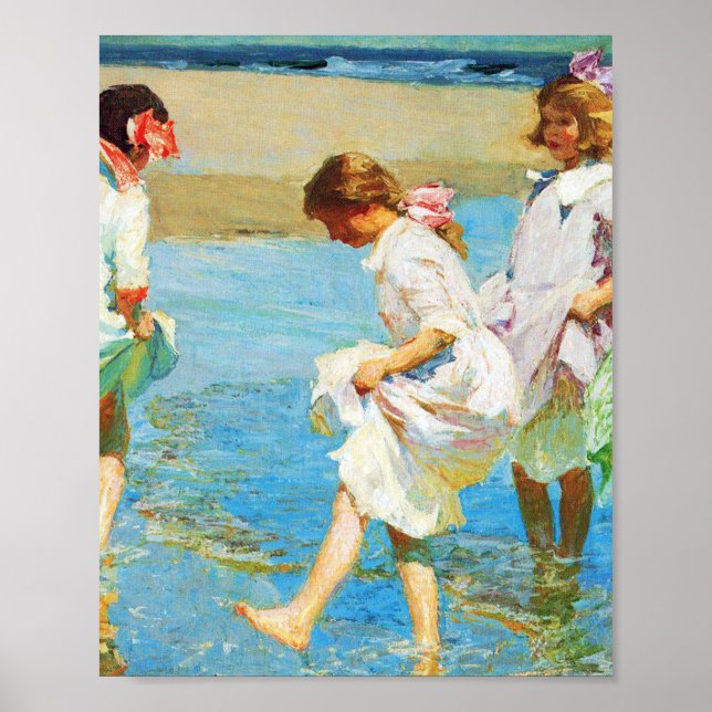 Beach-scenkonst av Edward Henry Potthast Poster (Framsidan)