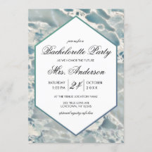 Beach Sea Glass Aqua Bachelorette-partiets inbjuda