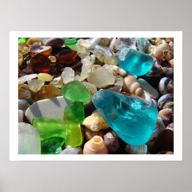 Beach Sea Glass Art-avtryck Kustavla Sten Garden Poster (Framsidan)