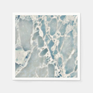 Beach Sea Glass Ocean Blues Teal & Aqua Marble Pappersservett