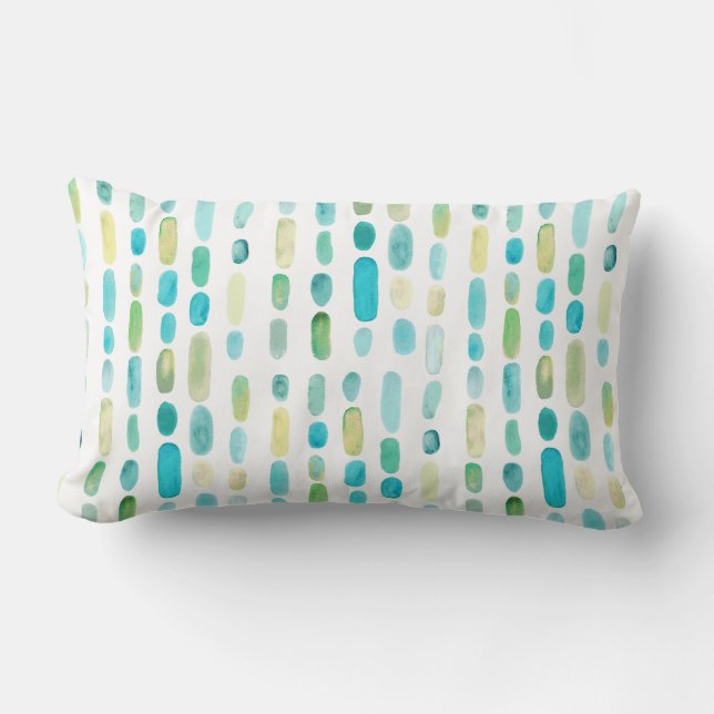 Beach Sea Glass Watercolor Lumbarkudde (Framsida)