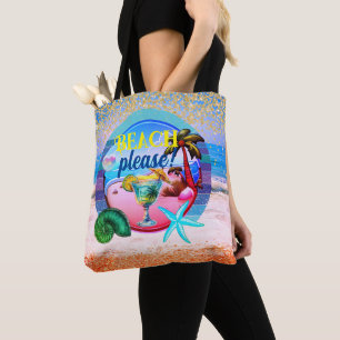 Beach Sea handflatan sand personlig Tote Tygkasse