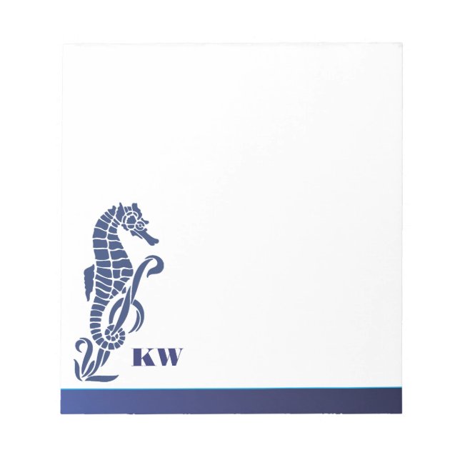 Beach Sea Horse Monogram Anteckningsblock (Framsida)