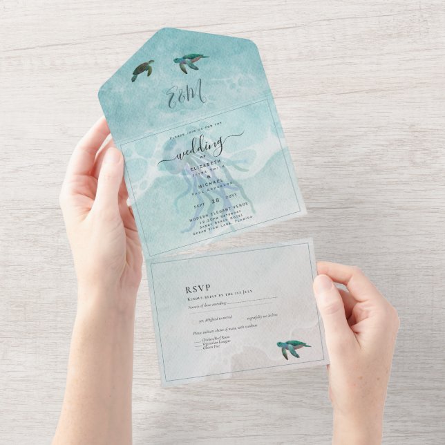 Beach Sea Turtle Destination Wedding MENU All (Avrivbar del)