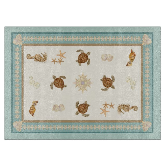 Beach Sea Turtle Seahorse Starfish Snäckors Kkök (Framsidan)