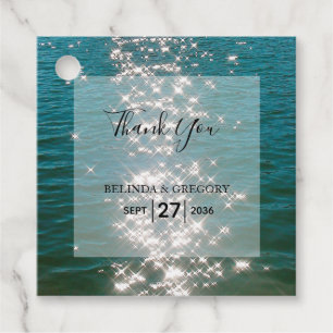 Beach Sea Vatten Sparkles Bröllop Gift Gåvor Etiketter