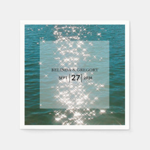 Beach Sea Vatten Sparkles Bröllop Pappersservett