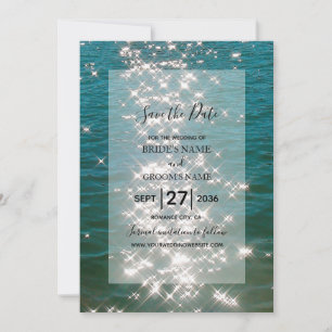 Beach Sea Vatten Sparkles Bröllop spara datum Datumet