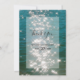 Beach Sea Vatten Sparkles Bröllop - tack för ditt  Kort