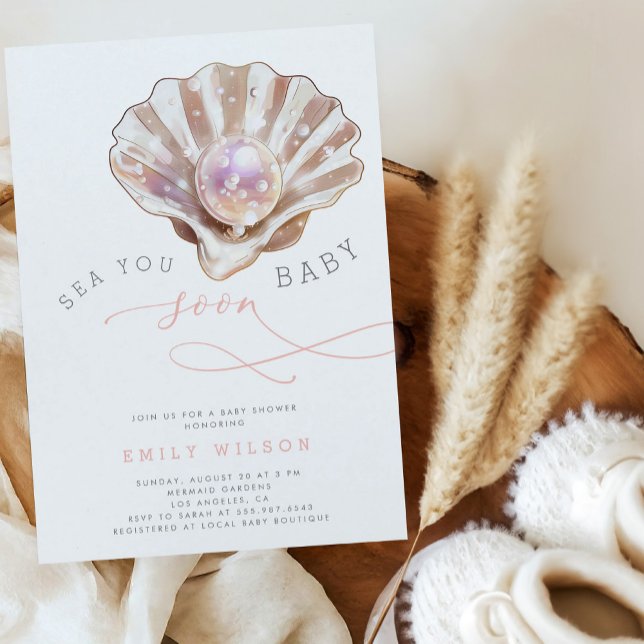 Beach Sea You Soon Baby Shower Inbjudningar (Skapare uppladdad)