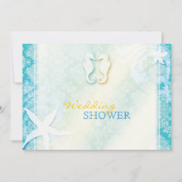 Beach Seahorse Bröllop Par Shower Inbjudningar