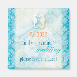 Beach Seahorse Bröllop spara datum Magnet