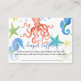 Beach Seahorse Octopus Starfish Colorful Baby Visitkort