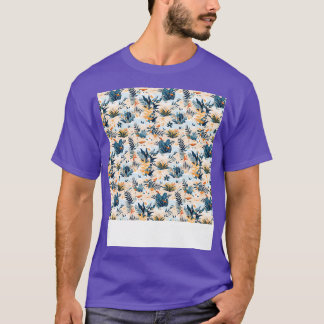 Beach Seamless Mönster Sommar Handflatan Träd Våga T Shirt