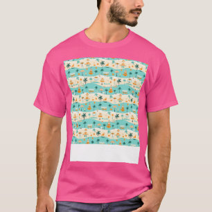 Beach Seamless Mönster Sommar Handflatan Träd Våga T Shirt