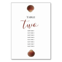 Beach Seashell Clams Bröllop Guest Namn