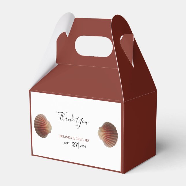 Beach Seashell Clams Bröllop Presentaskar (Framsidan Sidan)