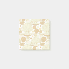 Beach Seashells Beige and White Post-it Block